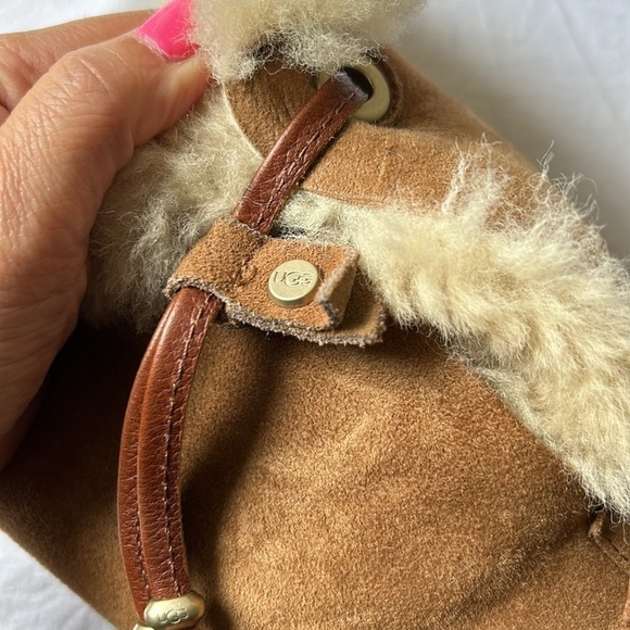 Ugg Australia MAIA leather drawstring metal beads suede boot Size 10 - Picture 14 of 14